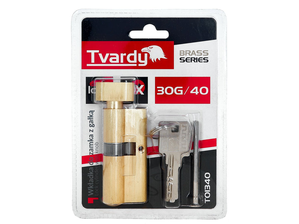 Lock Cylinder Insert with Knob 30k/40 (brass color)