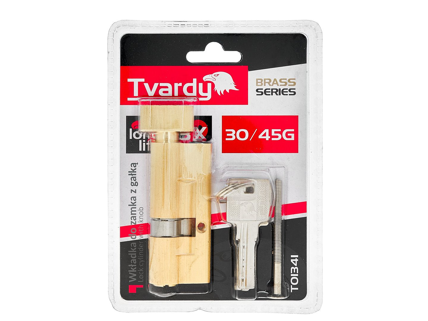 Lock cylinder insert with knob 30/45k (brass color)