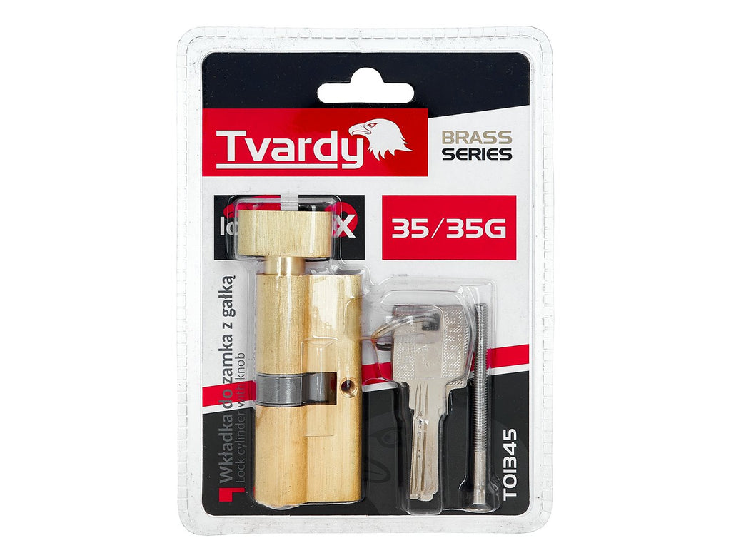 Lock cylinder insert with knob 35/35k (brass color)