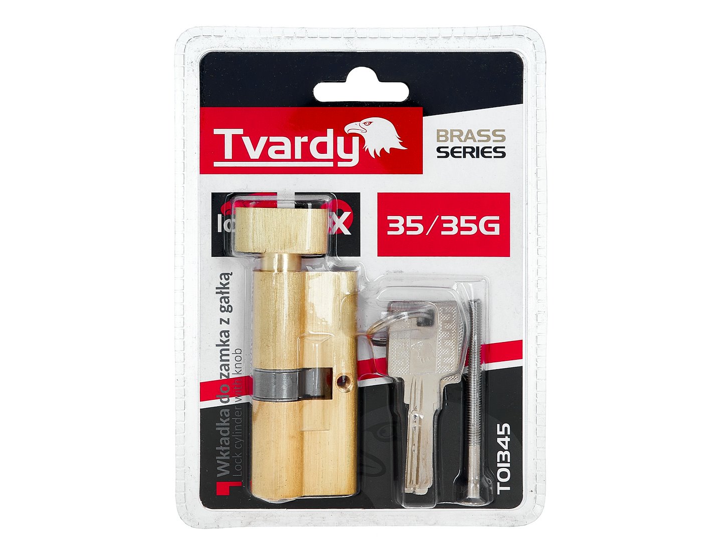 Lock cylinder insert with knob 35/35k (brass color)