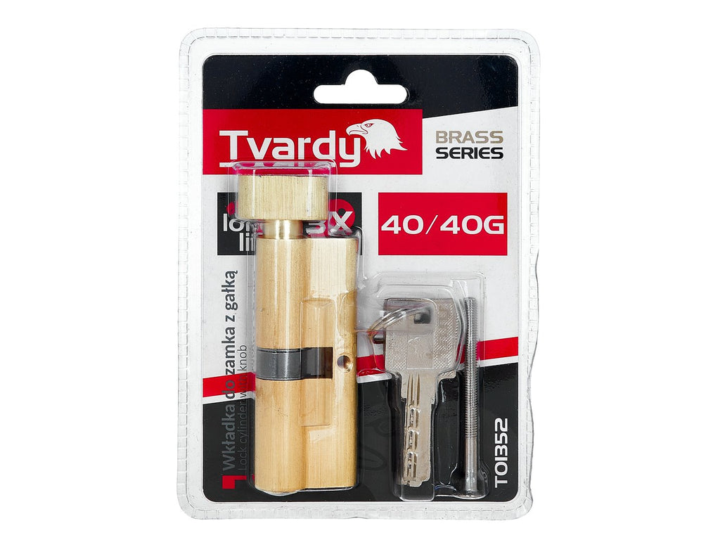Lock Cylinder Insert with Knob 40/40k (brass color)