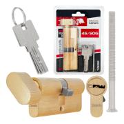 Lock cylinder insert with knob 45/50k (brass color)