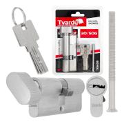 Lock cylinder insert with knob 30/50k (nickel color)