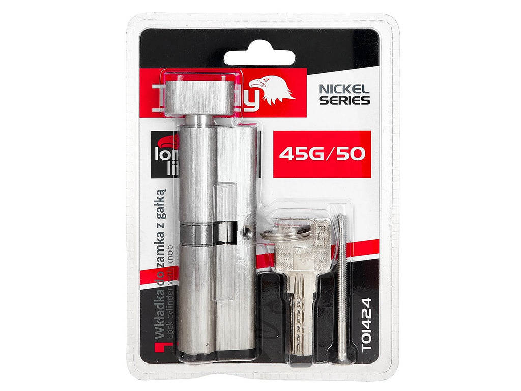 Lock cylinder insert with knob 45k/50 (nickel color)