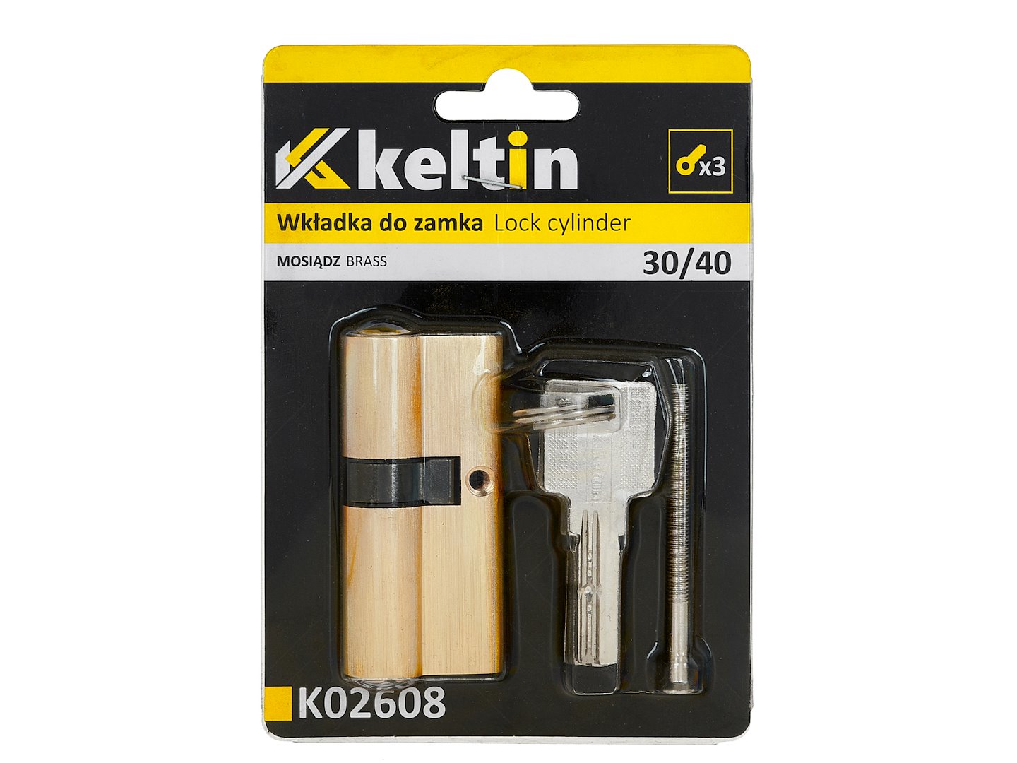 Lock cylinder insert 30/40 (brushed brass)