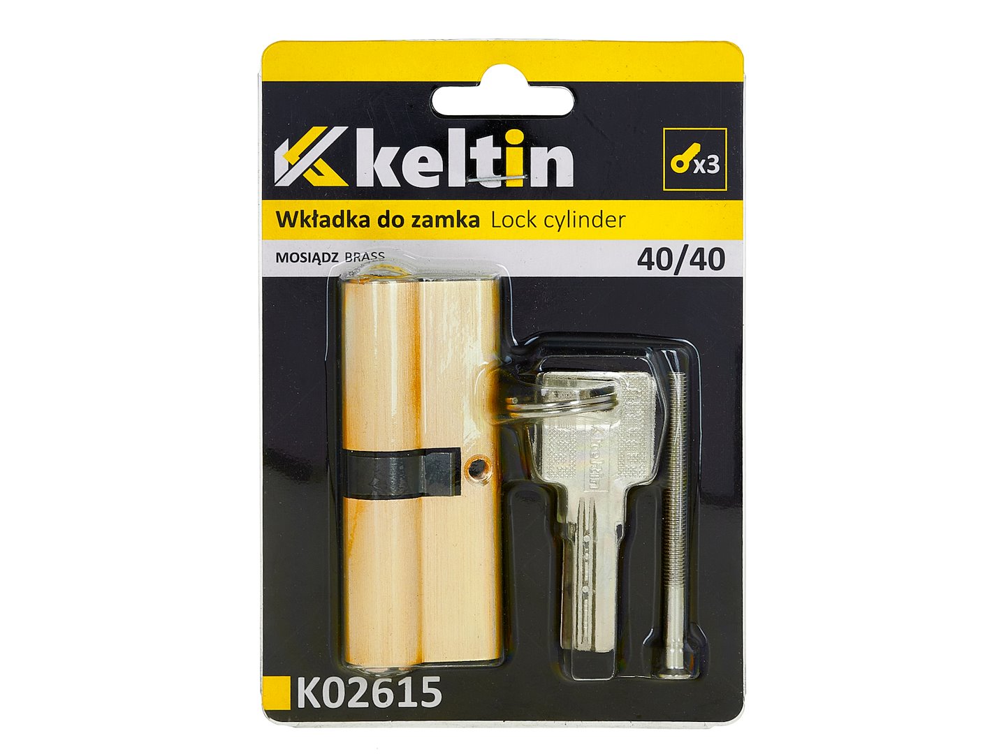 Lock cylinder insert 40/40 (brass color)