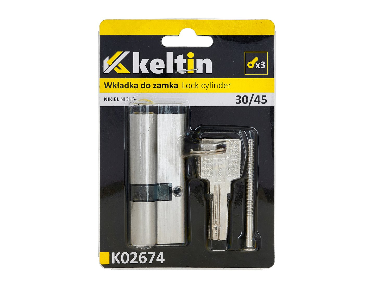 Lock Cylinder Insert 30/45 (nickel color)