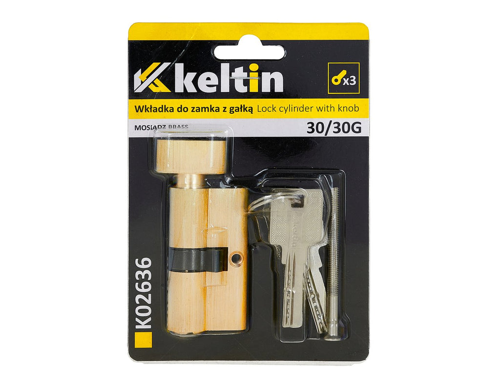 Lock Cylinder Insert with Knob 30/30k (Brass Color)