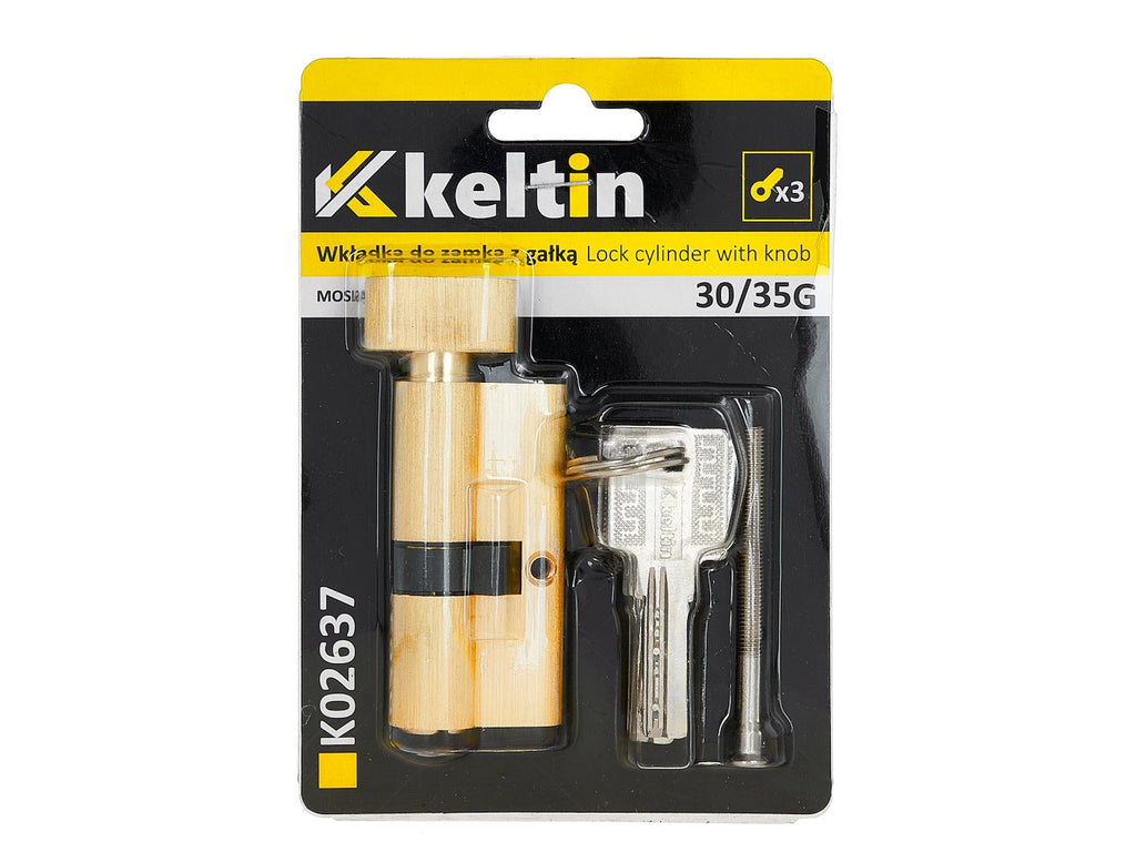 Lock cylinder insert with knob 30/35k (brass color)