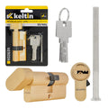 Lock Cylinder Insert with Knob 30/40k (brass color)