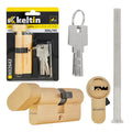 Lock cylinder insert with knob 30k/45 (brass-colored)