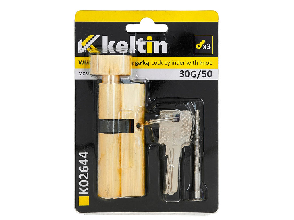 Lock cylinder insert with knob 30k/50 (brass color)