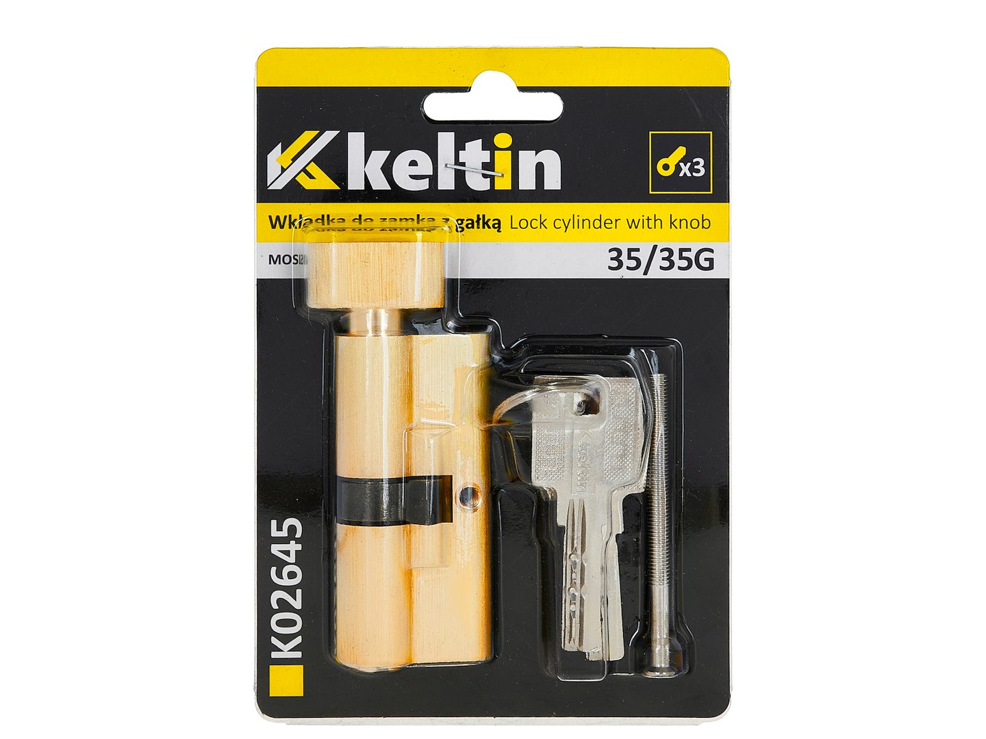 Lock Cylinder Insert with Knob 35/35k (Brass Color)