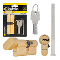 Lock cylinder insert with knob 35k/45 (brass color)