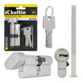 Lock Cylinder Insert with Knob 30/35k (Nickel Color)