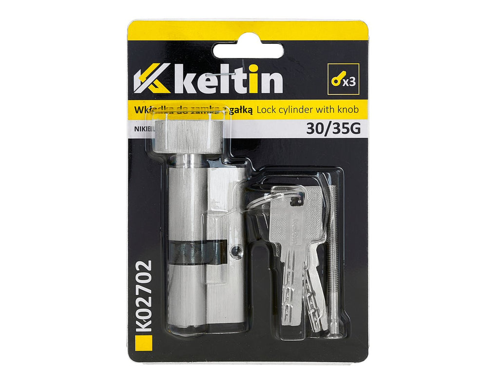 Lock Cylinder Insert with Knob 30/35k (Nickel Color)