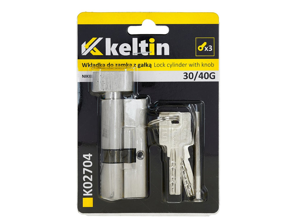 Lock Cylinder Insert with Knob 30/40k (nickel color)