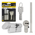 Lock cylinder insert with knob, 30k/40 (nickel color)