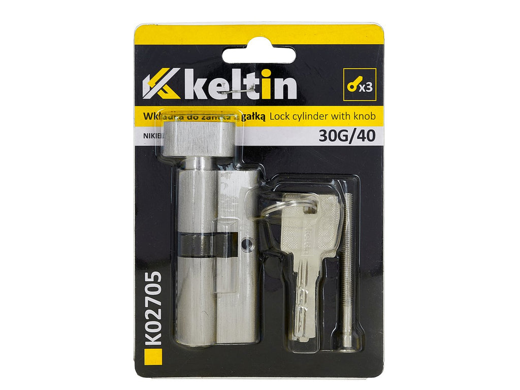Lock cylinder insert with knob, 30k/40 (nickel color)