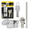 Lock cylinder insert with knob, 30/45k (nickel color)