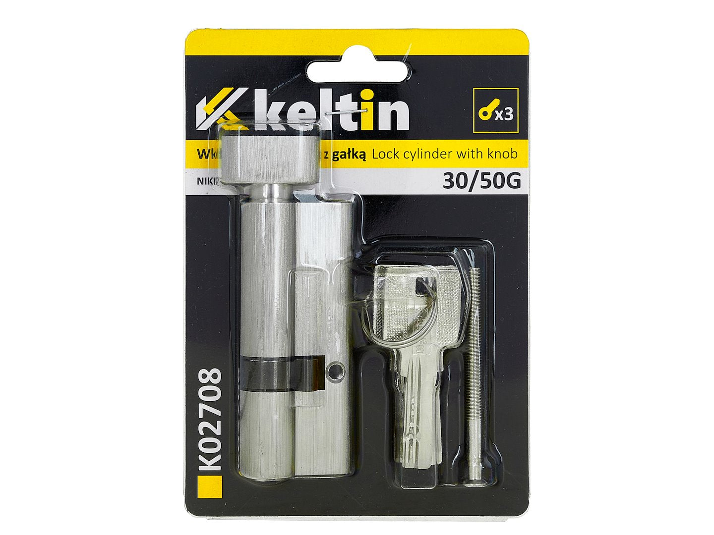 Lock Cylinder Insert with Knob 30/50k (nickel color)