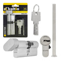 Lock Cylinder Insert with Knob 30k/50 (Nickel Color)