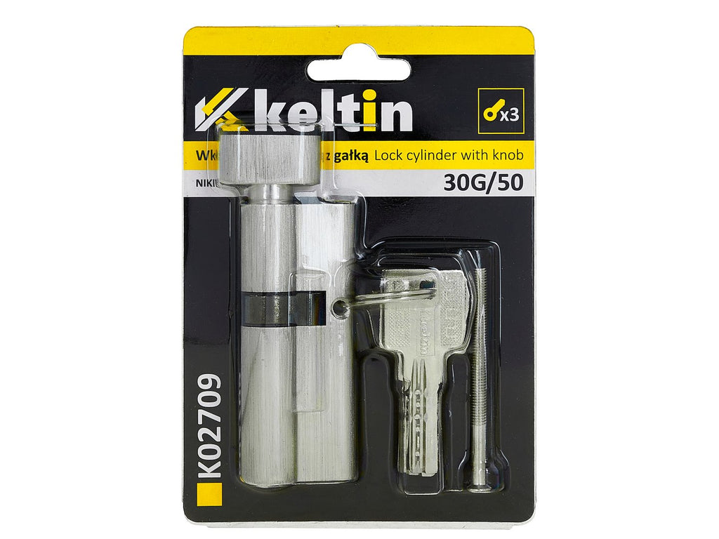 Lock Cylinder Insert with Knob 30k/50 (Nickel Color)