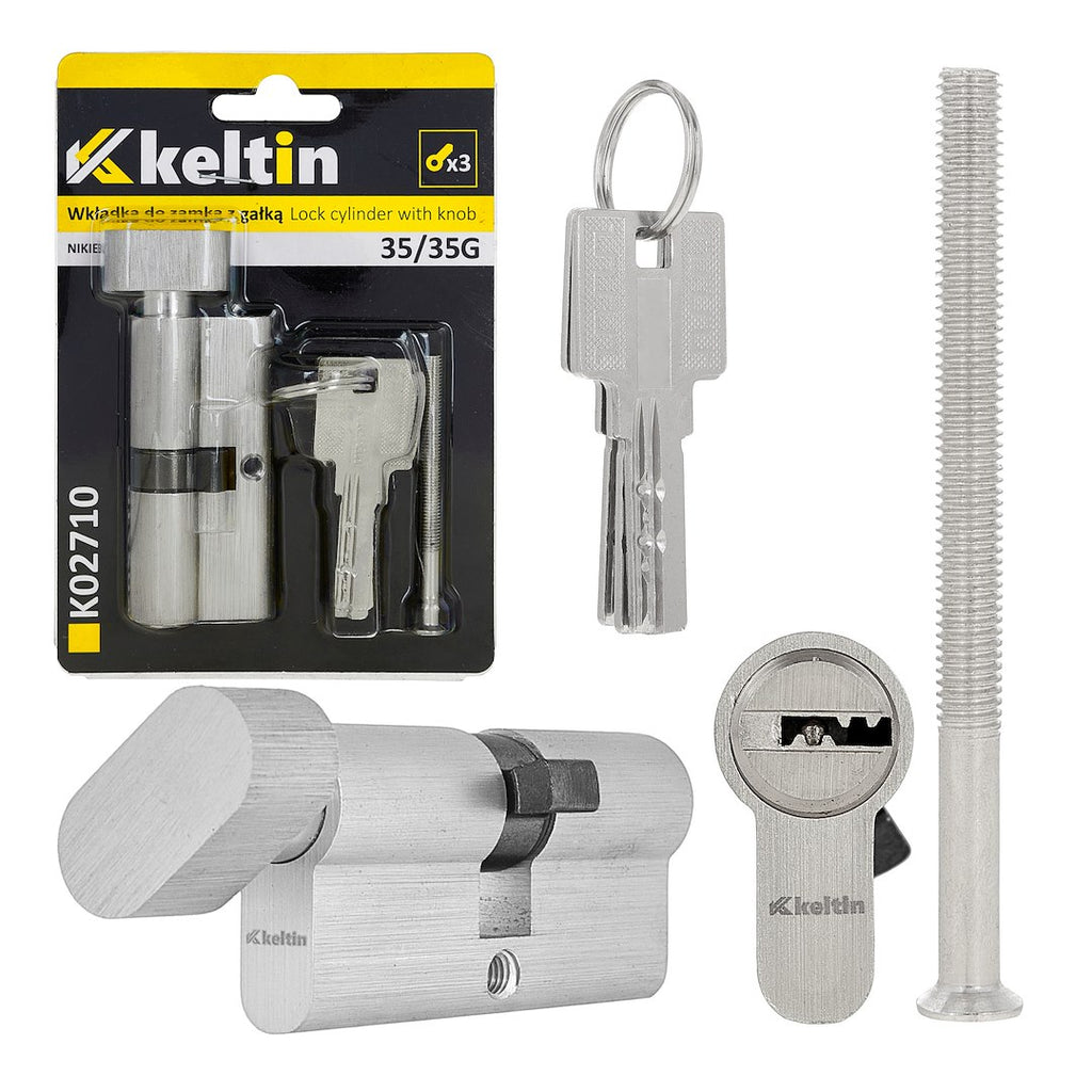Lock cylinder insert with knob 35/35k (nickel color)