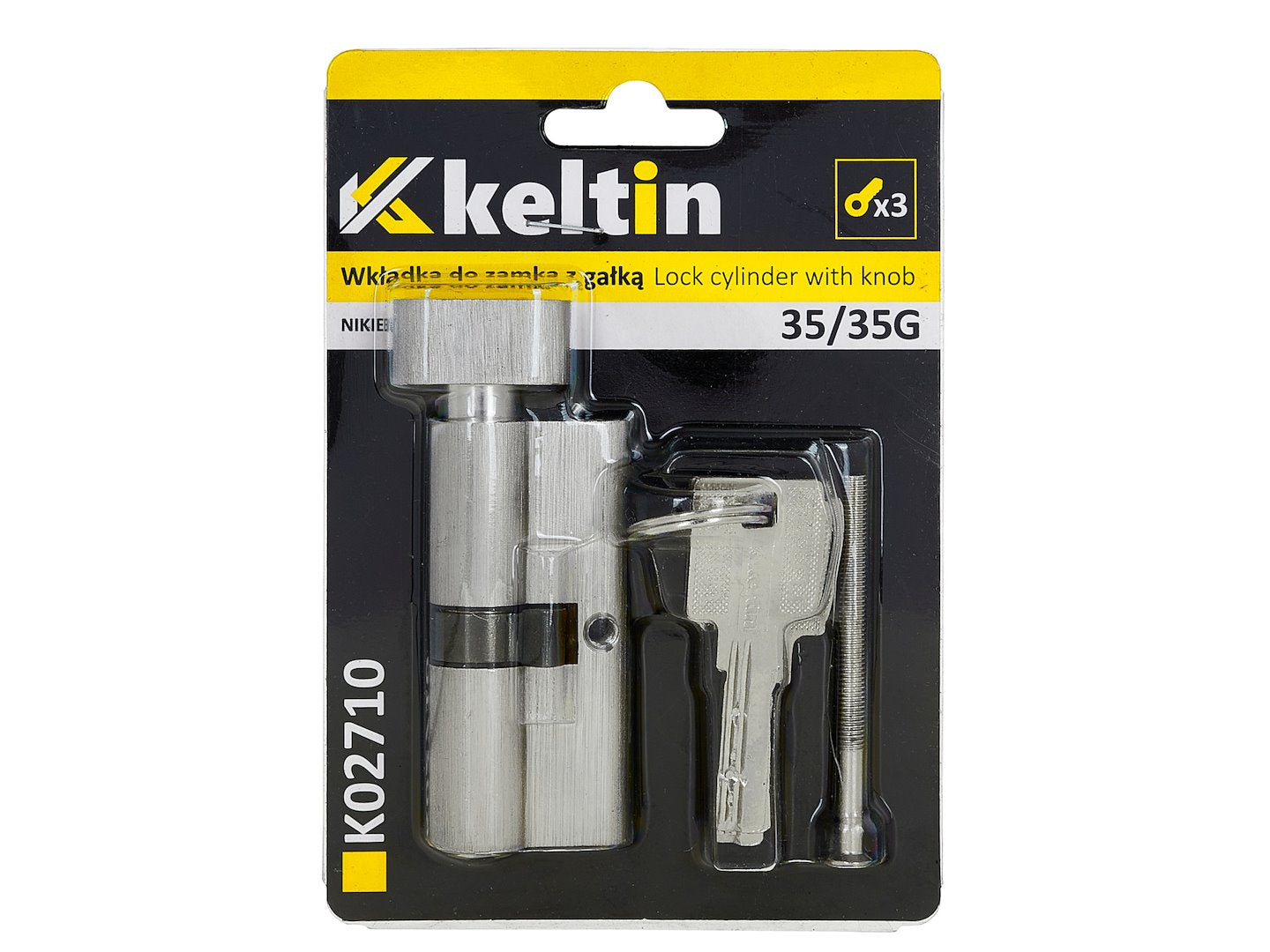 Lock cylinder insert with knob 35/35k (nickel color)