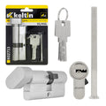 Lock cylinder insert with knob 35/45k (nickel color)
