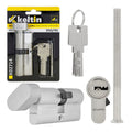 Lock cylinder insert with knob 35k/45 (nickel color)