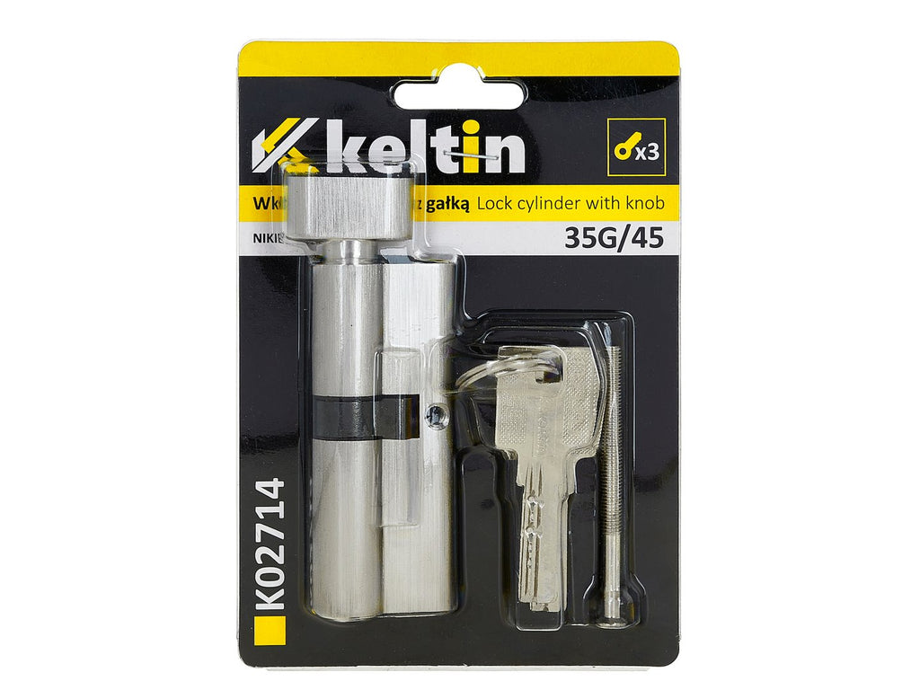 Lock cylinder insert with knob 35k/45 (nickel color)