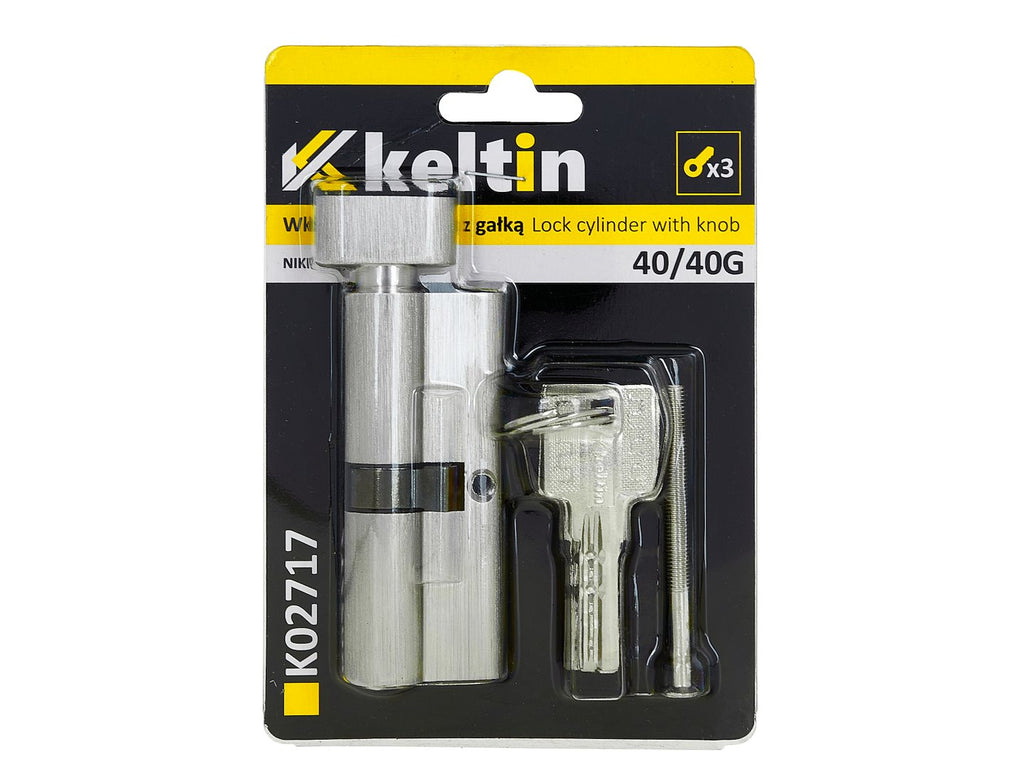 Lock cylinder insert with knob 40/40k (nickel color)