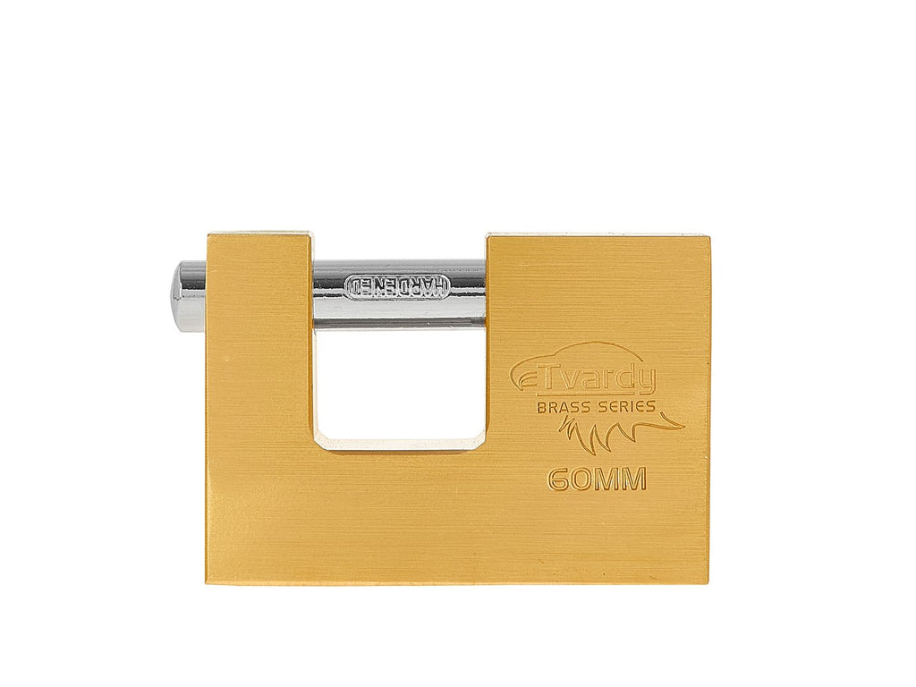Brass hardened sliding pin padlock 60 mm BRASS-SERIES