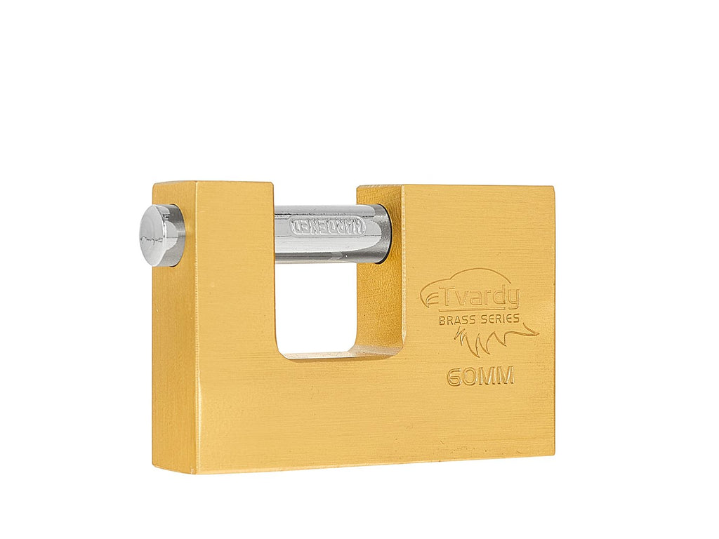 Brass hardened sliding pin padlock 60 mm BRASS-SERIES