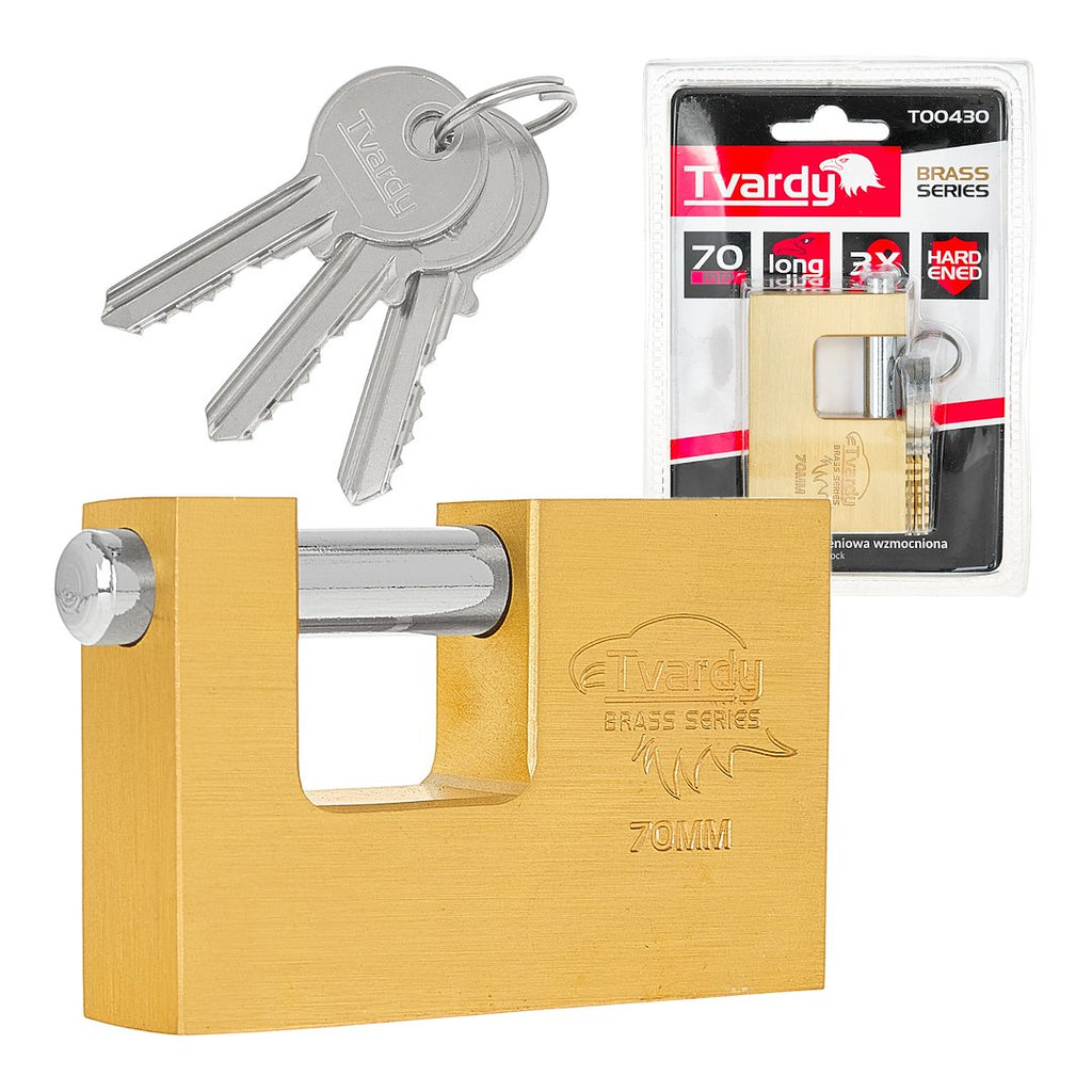 Brass Hardened Sliding Pin Padlock 70 mm BRASS-SERIES