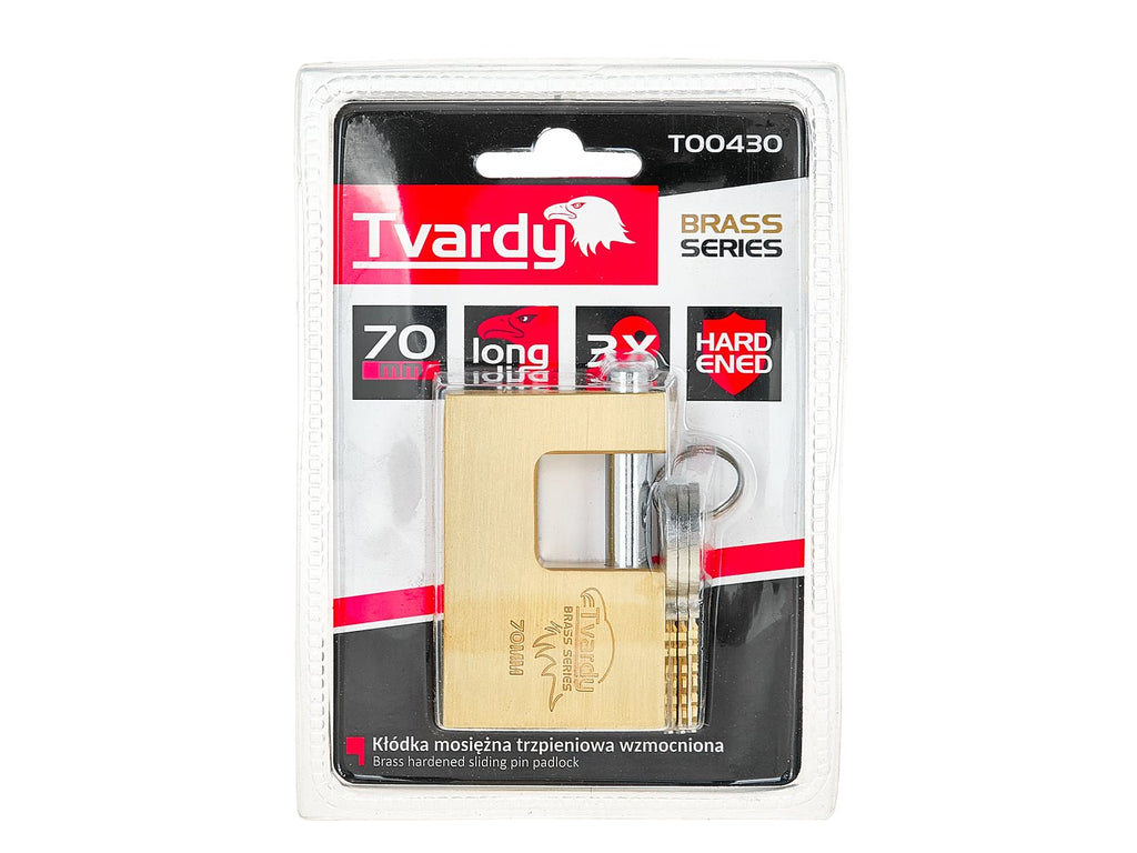 Brass Hardened Sliding Pin Padlock 70 mm BRASS-SERIES