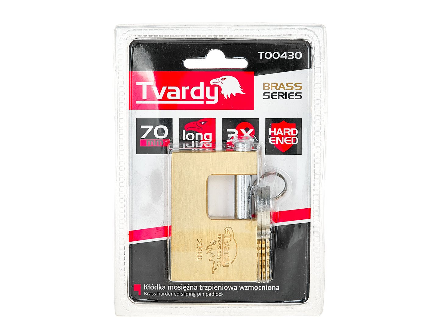 Brass Hardened Sliding Pin Padlock 70 mm BRASS-SERIES