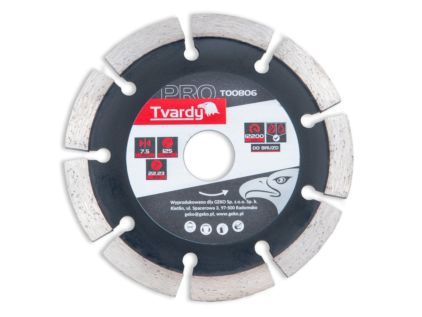 Diamond wall-chaser blade 125 x 7.5 x 22.23 mm