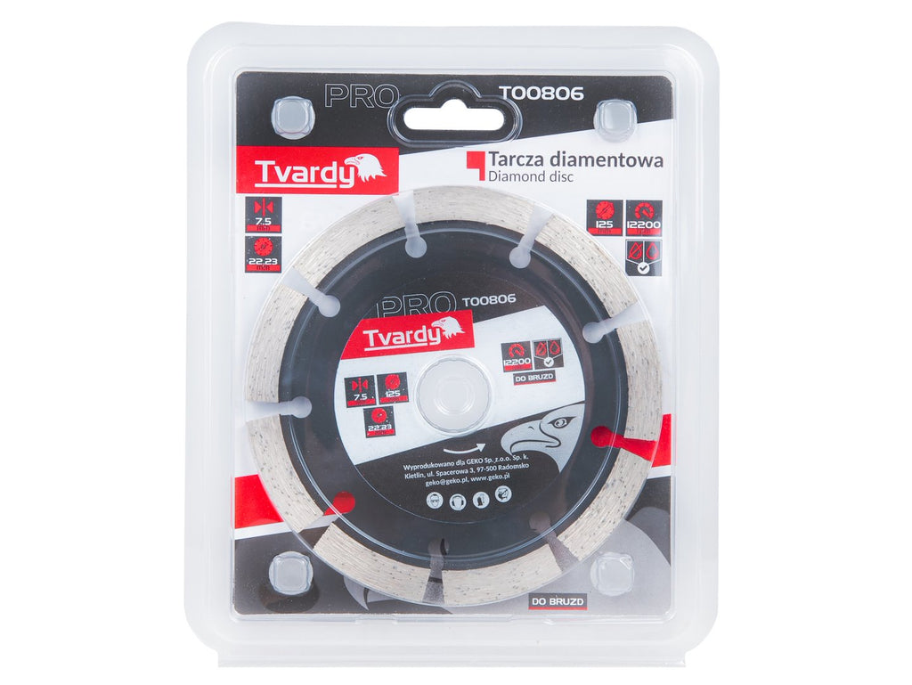 Diamond wall-chaser blade 125 x 7.5 x 22.23 mm