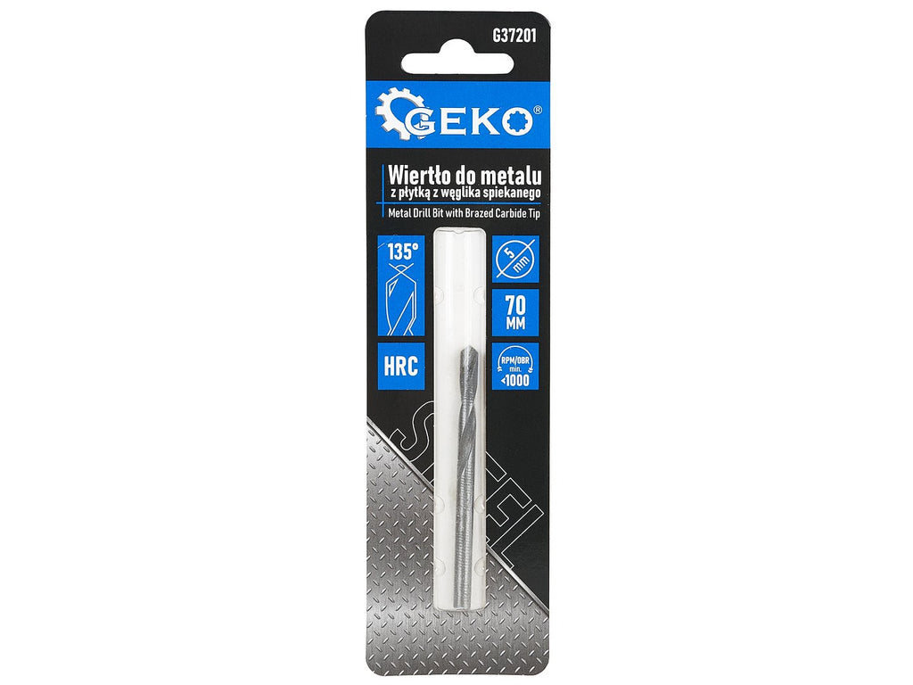 Metal Drill Bit with Brazed Carbide Tip - 5 x 70 mm