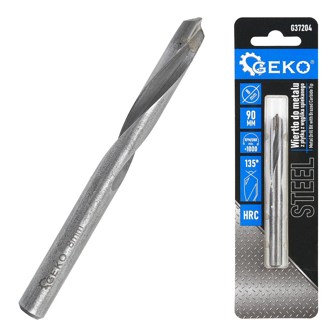 Metal Drill Bit with Brazed Carbide Tip - 8x90 mm
