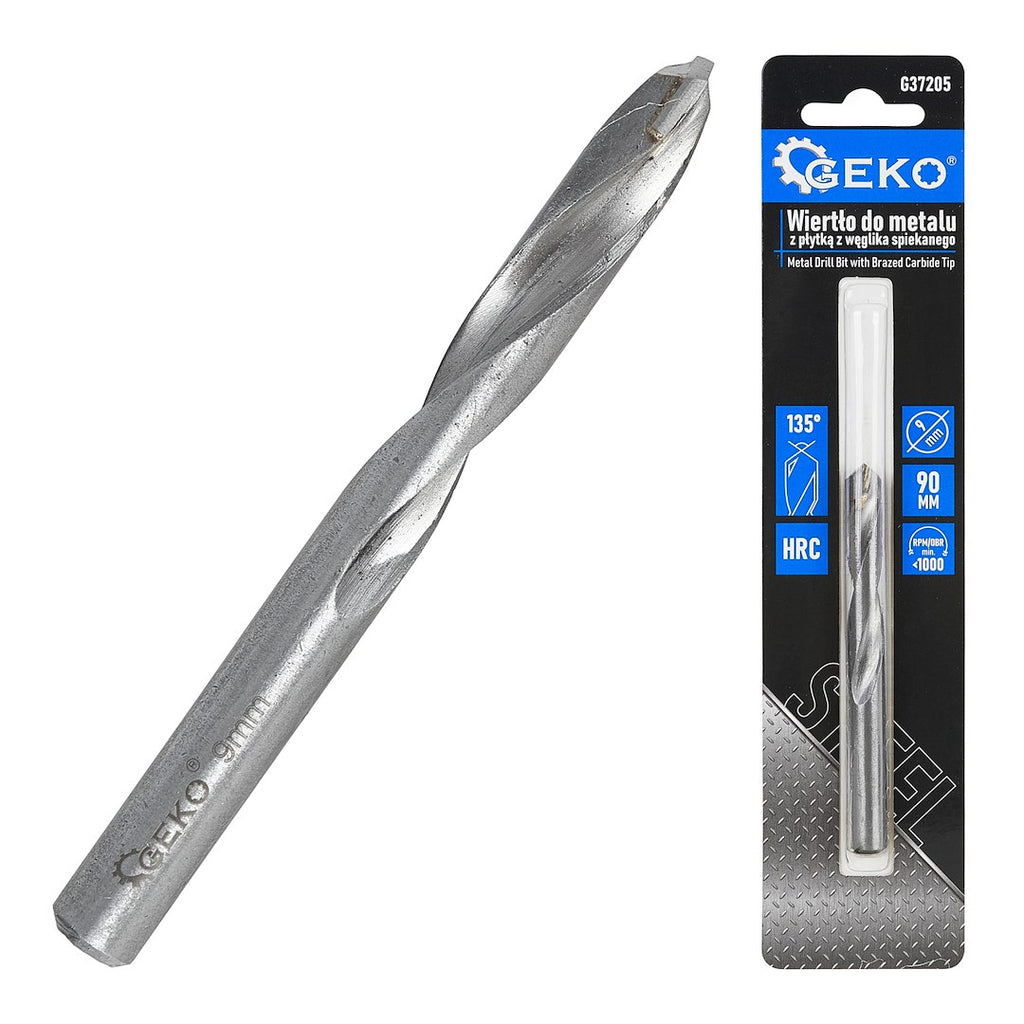 Metal Drill Bit with Brazed Carbide Tip - 9 x 90 mm
