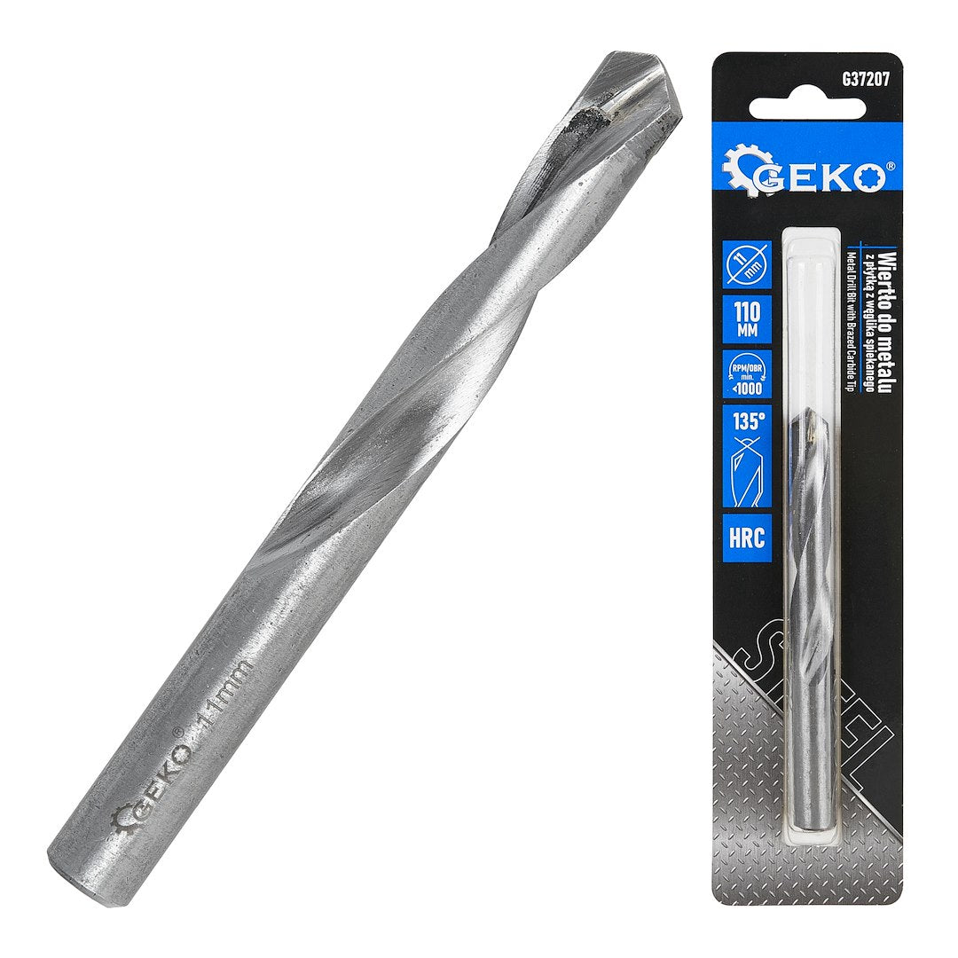 Metal Drill Bit with Brazed Carbide Tip – 11 x 110 mm