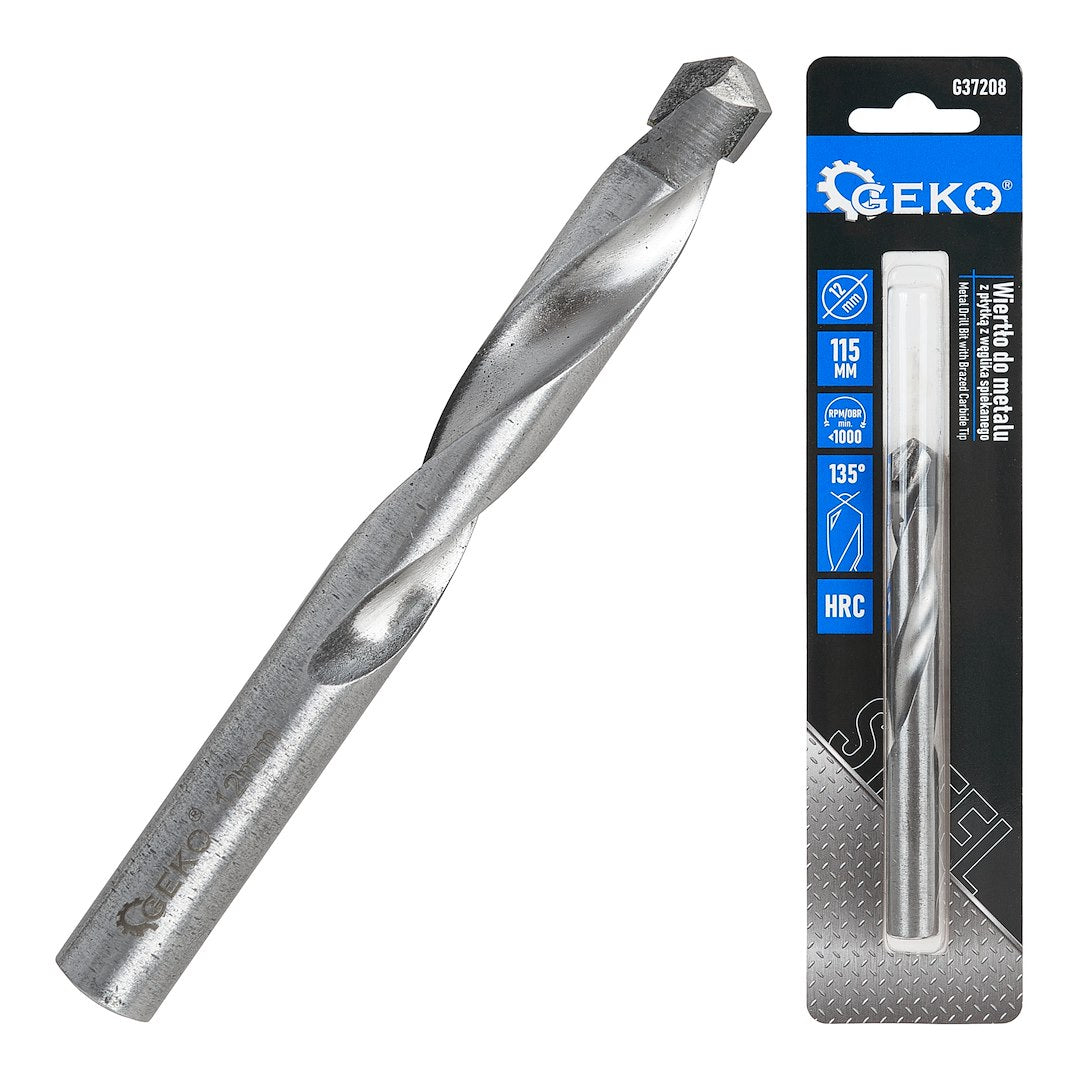 Metal Drill Bit with Brazed Carbide Tip - 12 x 115 mm