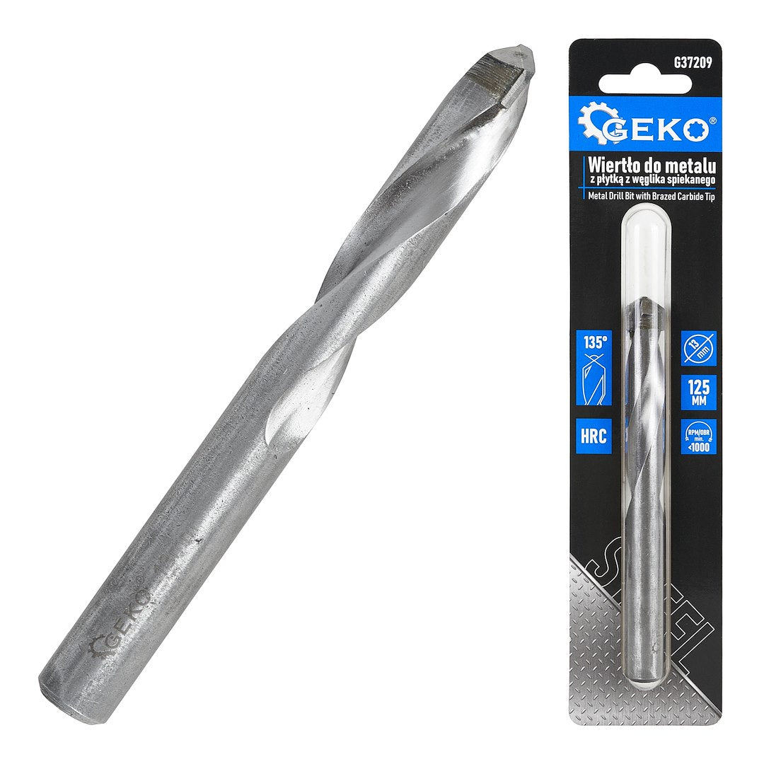 Metal Drill Bit with Brazed Carbide Tip - 13 x 125 mm