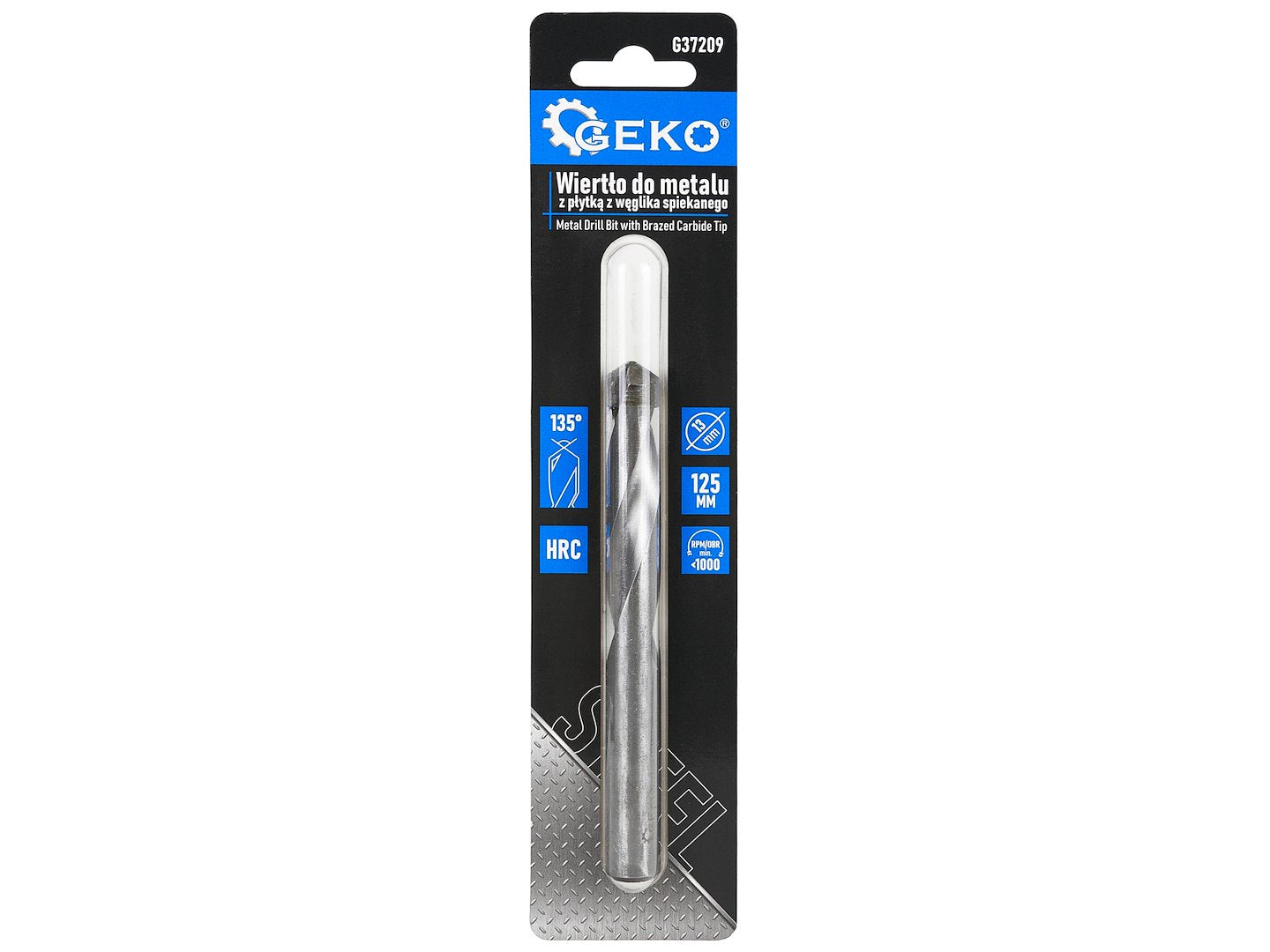 Metal Drill Bit with Brazed Carbide Tip - 13 x 125 mm