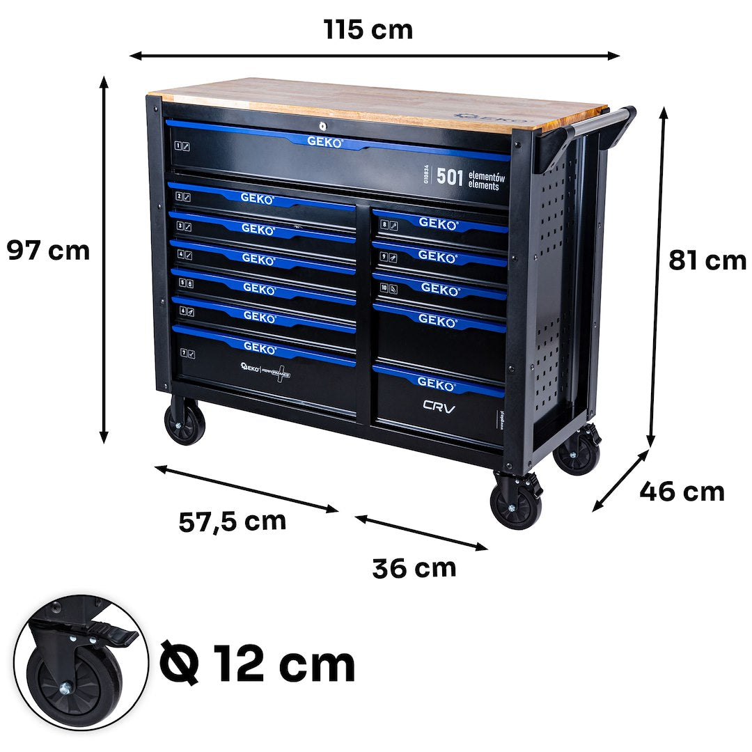Tool Cabinet with Tools – 12 Drawers, 501 Pieces