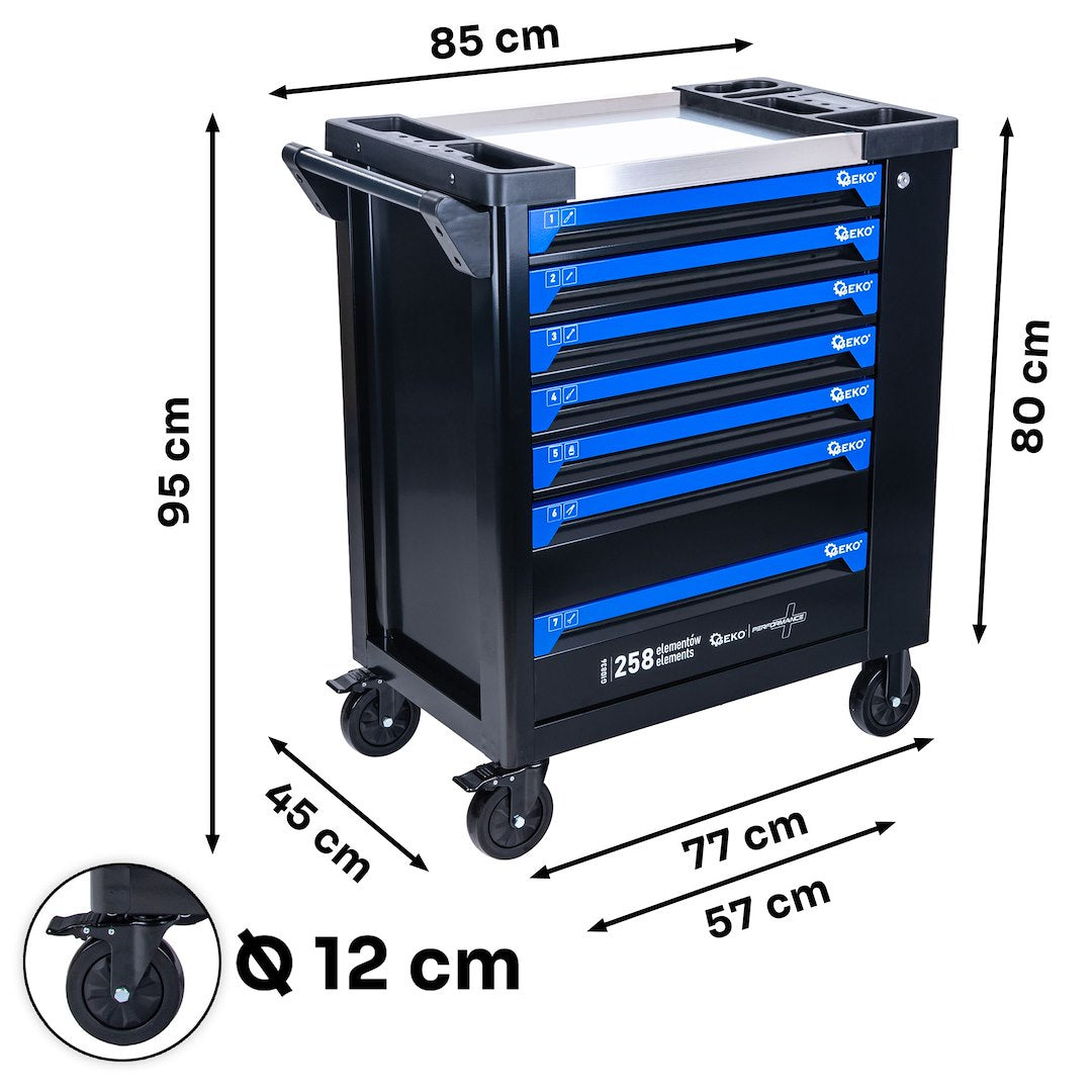 Tool Cabinet with Tools – 7 Drawers, 258 Pieces