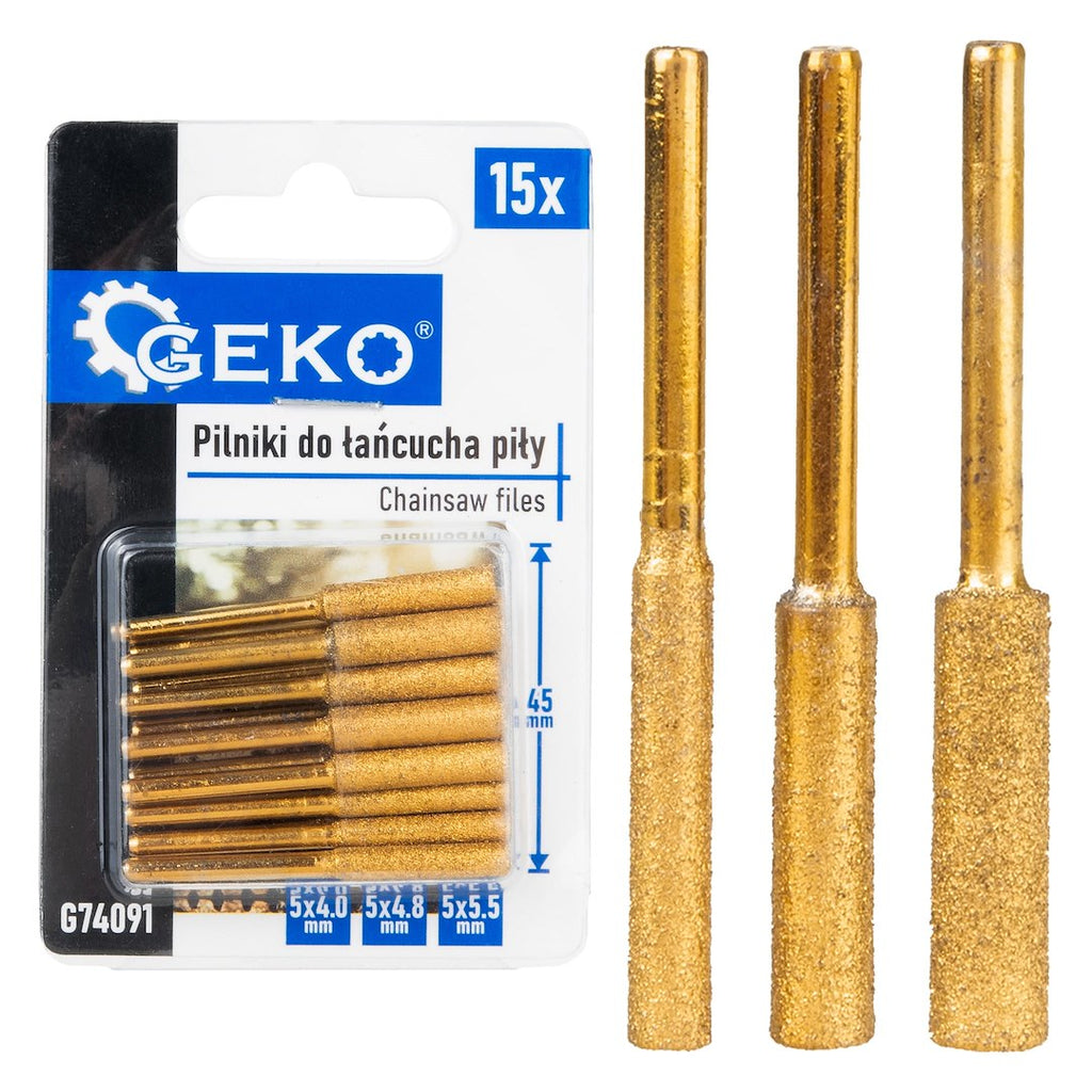 15-piece set of files for sharpening chains